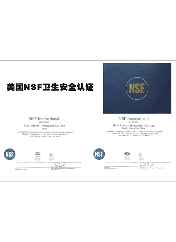 Certificato di certificazione NSF